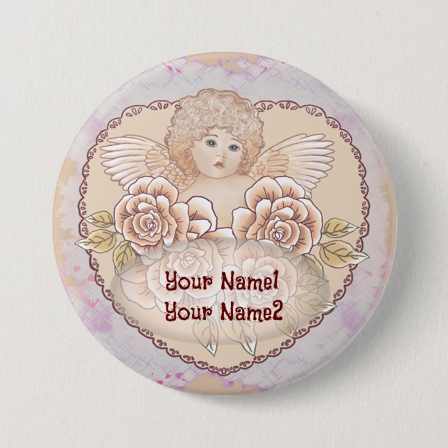 Cherub Angel Heart Button (Vorderseite)