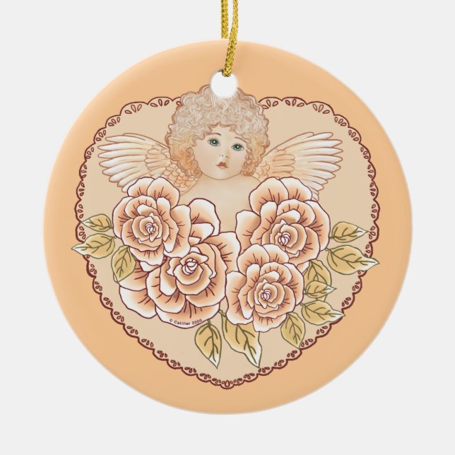 Cherub Angel Heart Custom Ornament (Vorne)