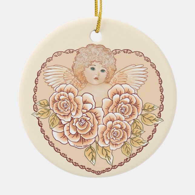 Cherub Angel Heart Custom Ornament (Vorne)