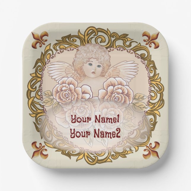Cherub Angel Heart Pappteller (Vorderseite)