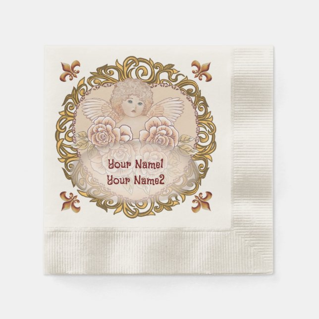 Cherub Angel Heart Serviette (Vorderseite)