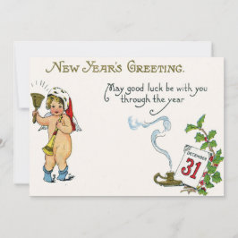 Cherub Angel Holly Calendar Bell Horn Einladung