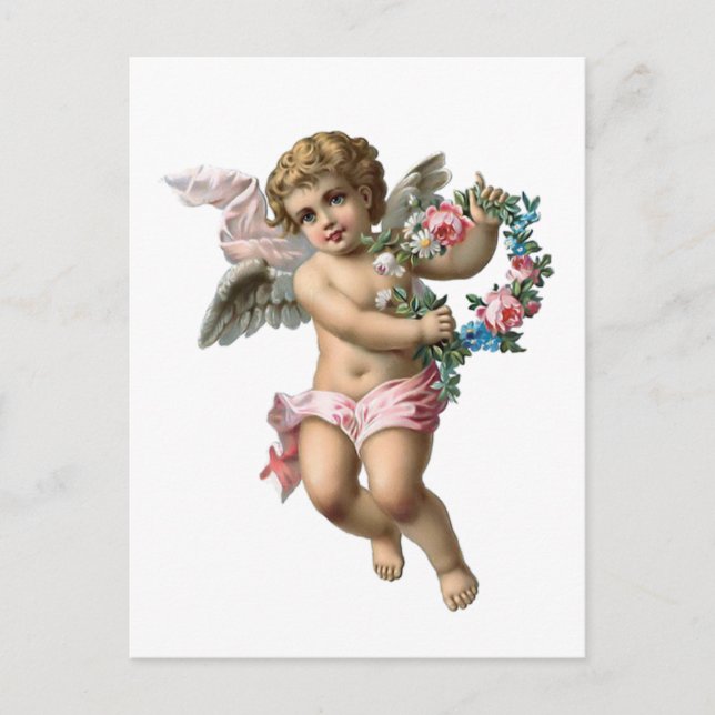Cherub Angel Vintage Postkarte (Vorderseite)