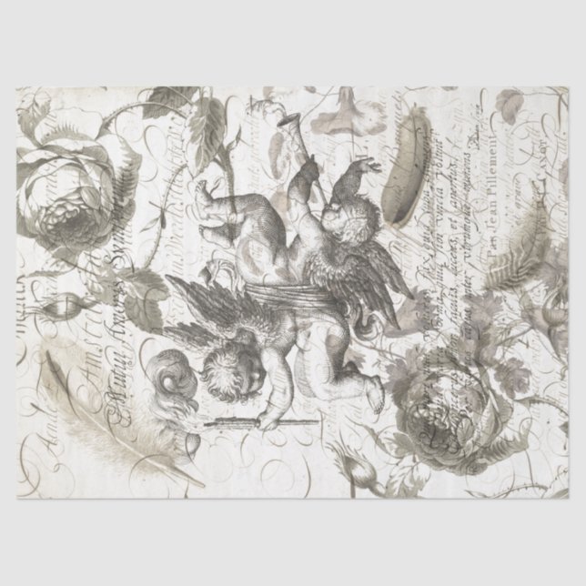 Cherub Collage Seidenpapier (Vorderseite)