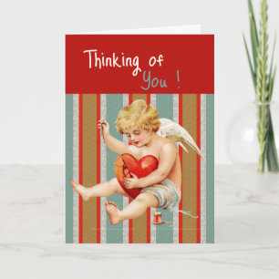 Cherub denkt an Dich - gefaltete Weihnachtskarte Feiertagskarte