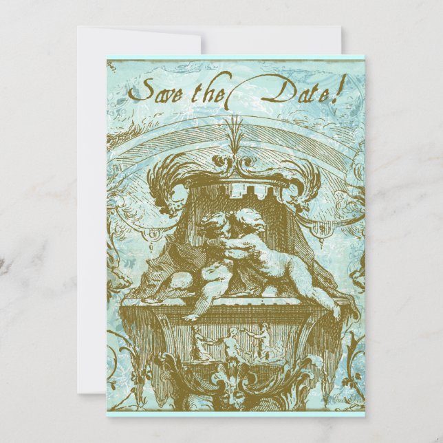 Cherub-Design aus dem 18. Jahrhundert Save the Dat Date (Vorderseite)