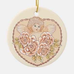 Cherub Engel Herz individuelles Ornament 