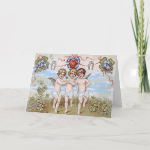 Cherub Engel Hufeisen Kleeblatt Karte