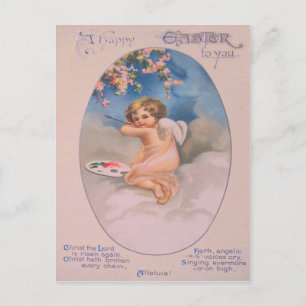 Cherub Engel Kirschbaum Malpalette Christlich Postkarte
