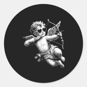 Cherub Engel Knuddler Vintage Ästhetik Valentinsta Runder Aufkleber