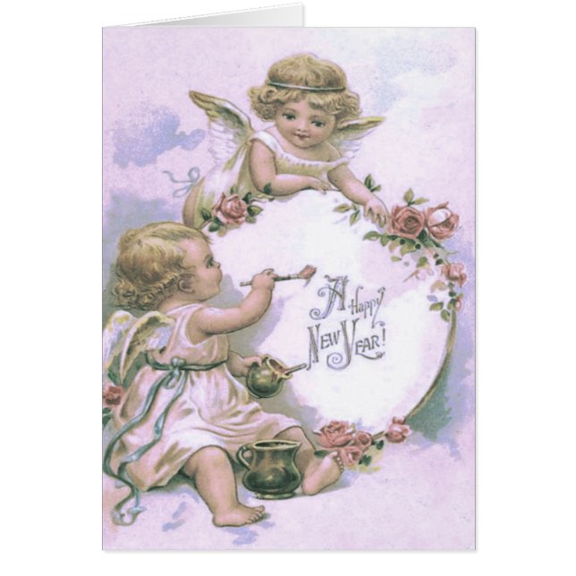 Cherub Engel Malerei Rose Ei (Vorne)