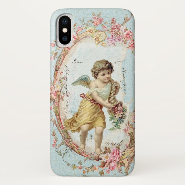 Cherub mit Blume Case-Mate iPhone Hülle (Rückseite)