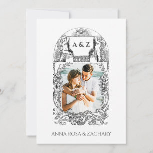 *~* Cherub viktorianische QR-Foto-Hochzeit AR6 RSV Einladung