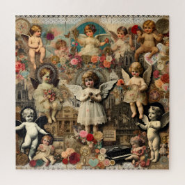 Cherub Vintage Valentinstag Collage Geschätztes To Puzzle