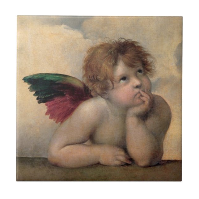 Cherub von Sistine Madonna nach Raphael Fliese (Vorderseite)