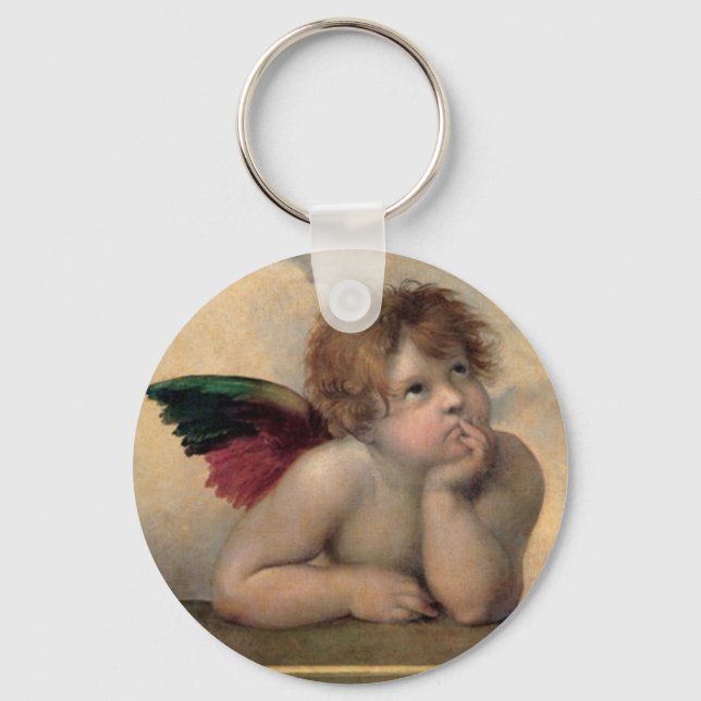 Cherub von Sistine Madonna nach Raphael Schlüsselanhänger (Vorderseite)