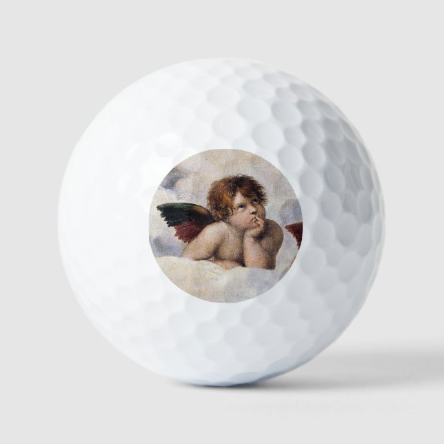 Cherubinen, geflügelte Engel Gemälde von Raffael Golfball (Vorderseite)