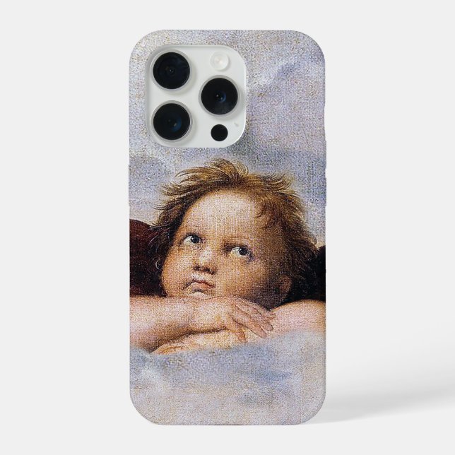 Cherubinen, geflügelte Engel Gemälde von Raffael  iPhone Hülle (Rückseite)