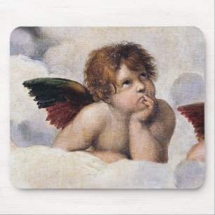 Cherubinen, geflügelte Engel Gemälde von Raffael Mousepad