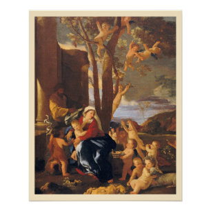 Cherubs spielen mit dem Baby Jesus Poster