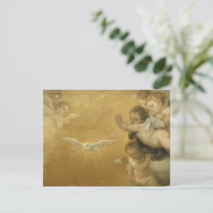Cherubs und der Heilige Geist - Vintage Kunst Postkarte