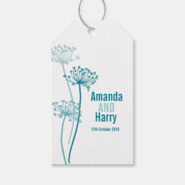 Chervil Blue aquamarin White Hochzeitstitel Geschenkanhänger