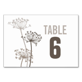 Chervil grafische Blume Hochzeit Tischnummern