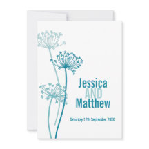 Chervil grafische moderne Blume aquamarine Hochzei