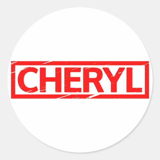 Cheryl-Briefmarke Runder Aufkleber (Vorderseite)