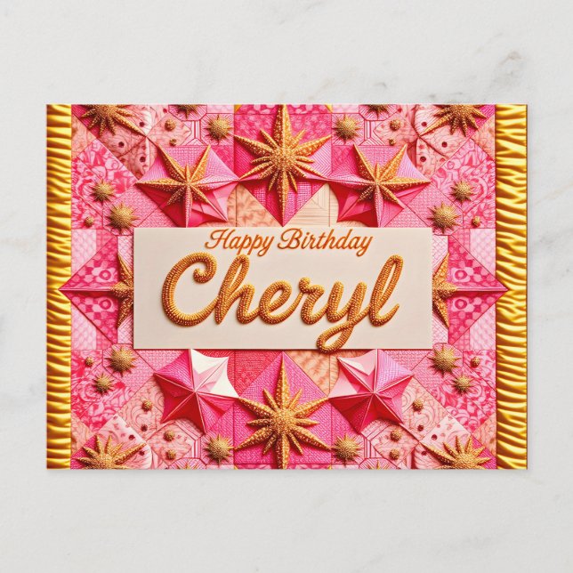 CHERYL~ HAPPY BIRTHDAY ~ POSTKARTE (Vorderseite)