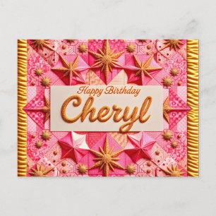 CHERYL~ HERZLICHEN GLÜCKWUNSCH ZUM GEBURTSTAG ~  POSTKARTE