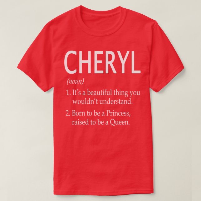 Cheryl Name Gift 50 T-Shirt (Design vorne)