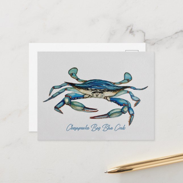 Chesapeake Bay Blue Crab Notecard Postkarte (Vorderseite/Rückseite Beispiel)