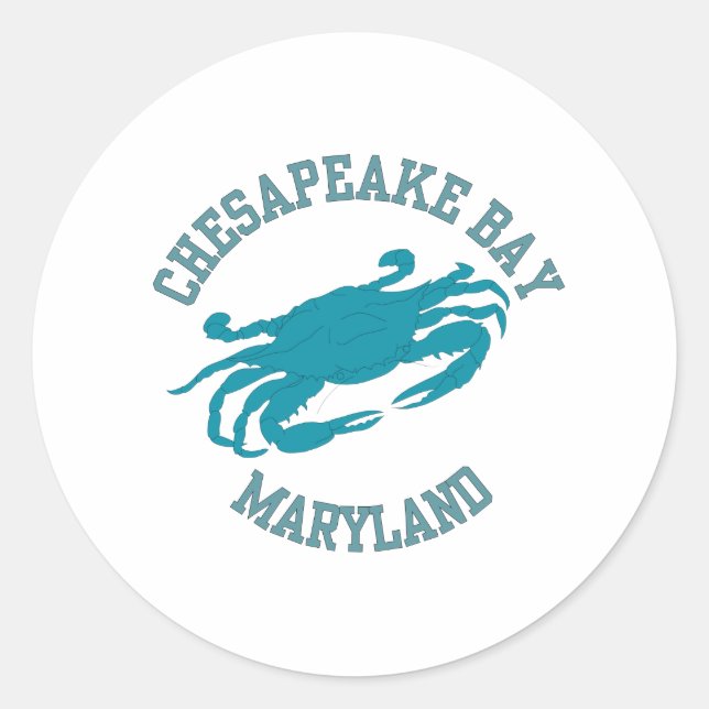 Chesapeake Bay Blue Crab Runder Aufkleber (Vorderseite)