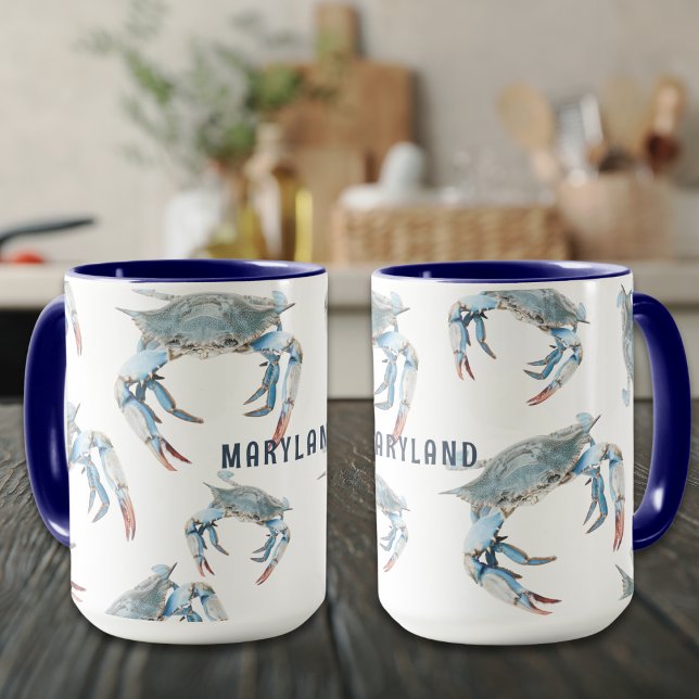 Chesapeake Bay Maryland Blue Crab Personalisierte  Tasse (Drink your morning coffee in a cute Maryland Blue Crab Mug!)