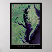 Chesapeake Bay Maryland - Virginia Satellite Map