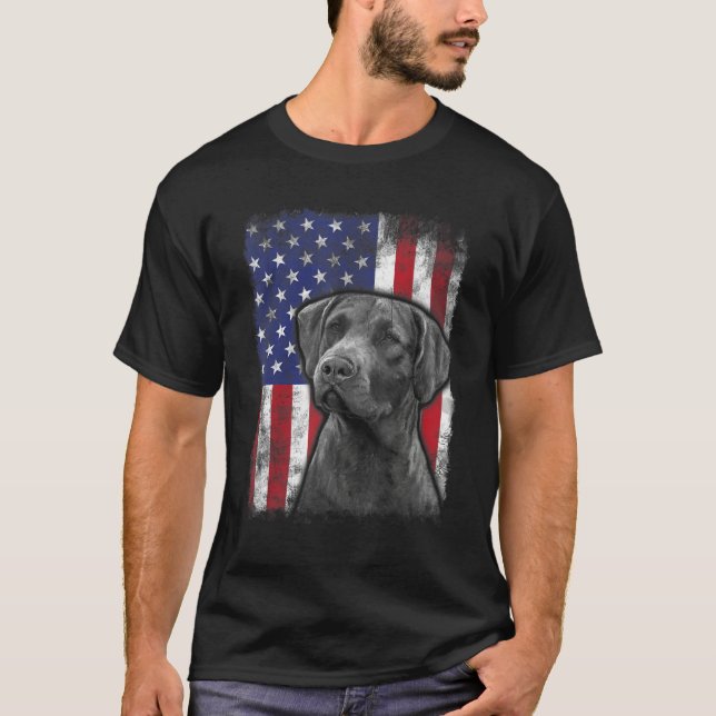 Chesapeake Bay Retriever American Flag Patriotic D T-Shirt (Vorderseite)