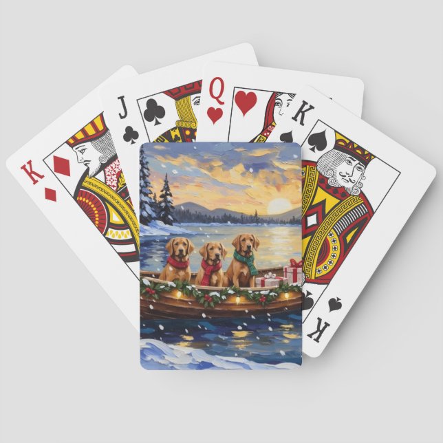 Chesapeake Bay Retriever Christmas Boat Holiday Spielkarten (Rückseite)