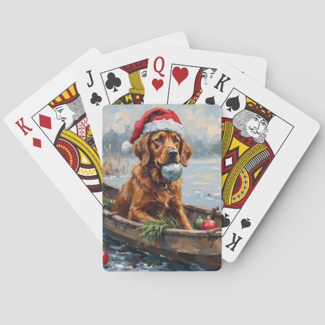 Chesapeake Bay Retriever Christmas Hunting Boat Spielkarten (Rückseite)