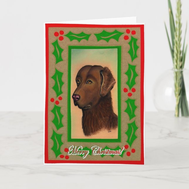 Chesapeake Bay-Retriever-Hunderaum-Weihnachtskarte Feiertagskarte (Vorderseite)