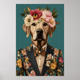 Chesapeake Bay Retriever In Suit Poster