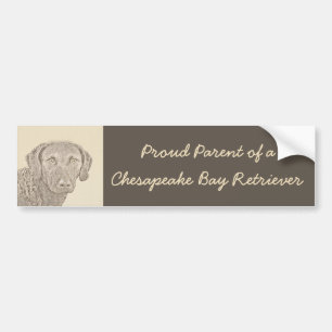 Chesapeake Bay Retriever Malerei Original Dog Art Autoaufkleber