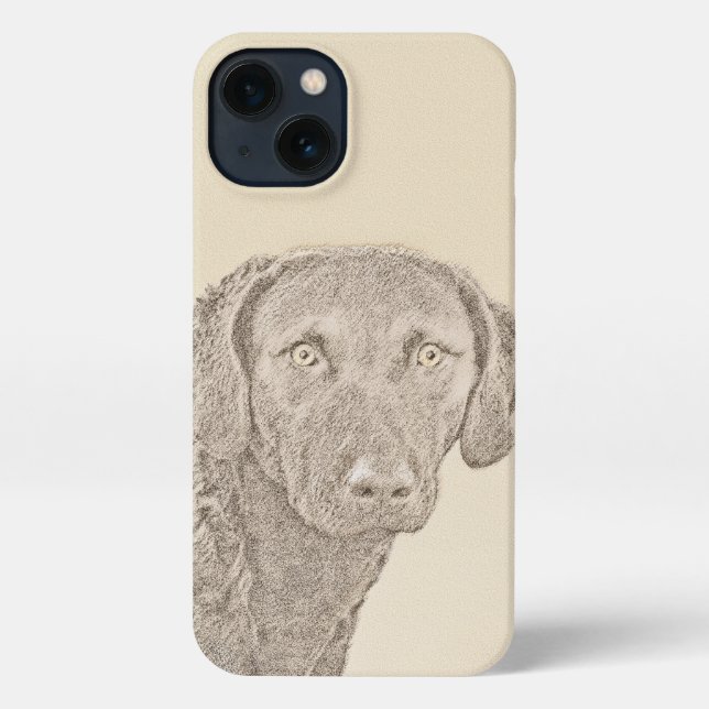 Chesapeake Bay Retriever Malerei Original Dog Art iPhone Hülle (Rückseite)