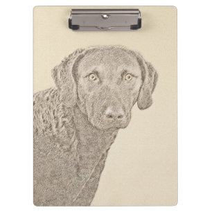 Chesapeake Bay Retriever Malerei Original Dog Art Klemmbrett