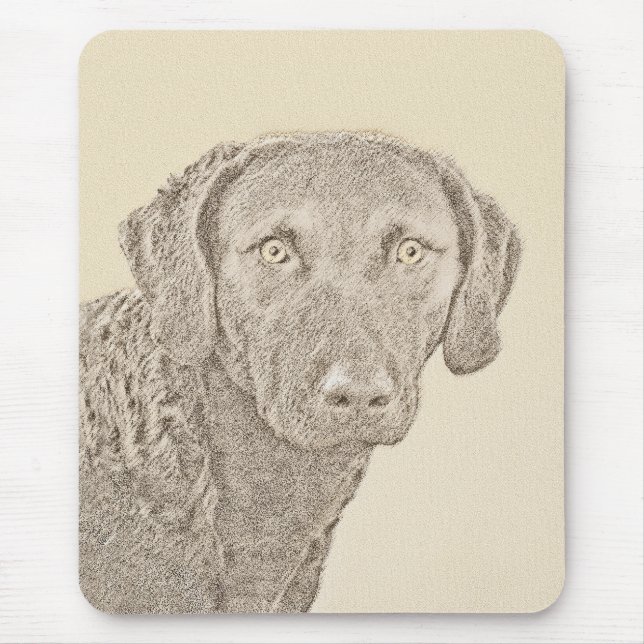 Chesapeake Bay Retriever Malerei Original Dog Art Mousepad (Vorne)