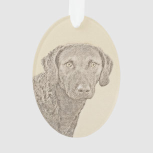 Chesapeake Bay Retriever Malerei Original Dog Art Ornament