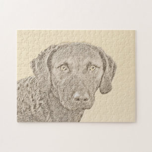 Chesapeake Bay Retriever Malerei Original Dog Art Puzzle