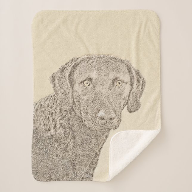 Chesapeake Bay Retriever Malerei Original Dog Art Sherpadecke (Vorderseite)
