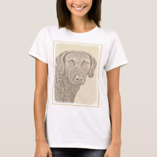 Chesapeake Bay Retriever Malerei Original Hund Kun T-Shirt