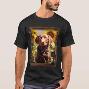Chesapeake Bay Retriever Malerei Sonnenblume Blume T-Shirt